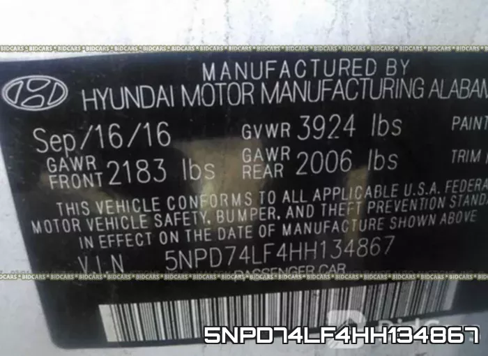 5NPD74LF4HH134867 фото 10