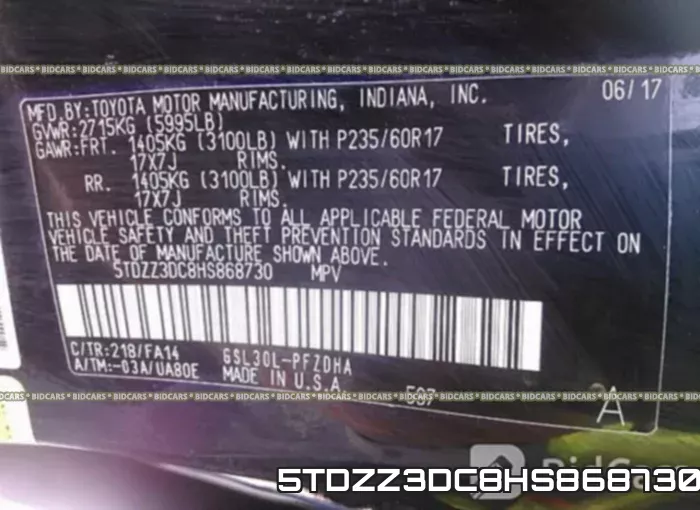 5TDZZ3DC8HS868730 фото 10