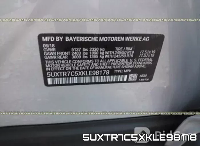 5UXTR7C5XKLE98178 фото 10