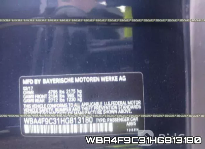 WBA4F9C31HG813180 фото 10
