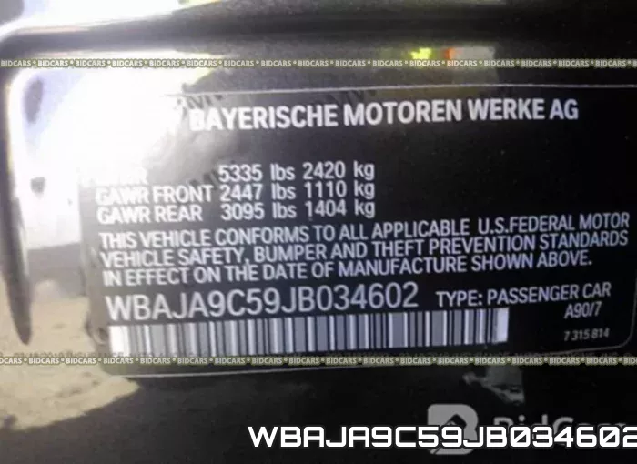 WBAJA9C59JB034602 фото 10