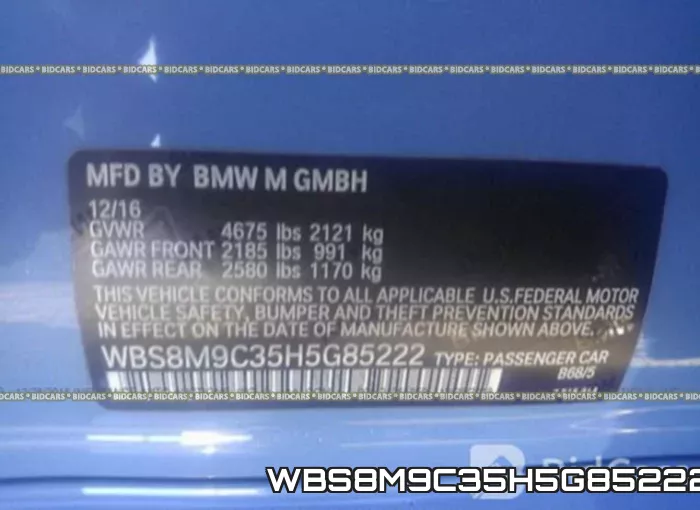 WBS8M9C35H5G85222 фото 10