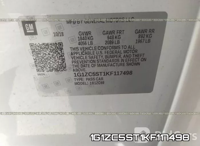 1G1ZC5ST1KF117498 фото 10