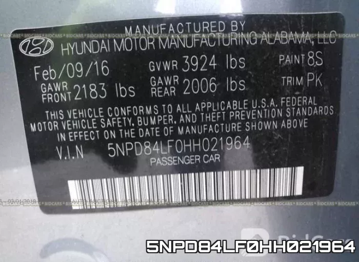 5NPD84LF0HH021964 фото 10