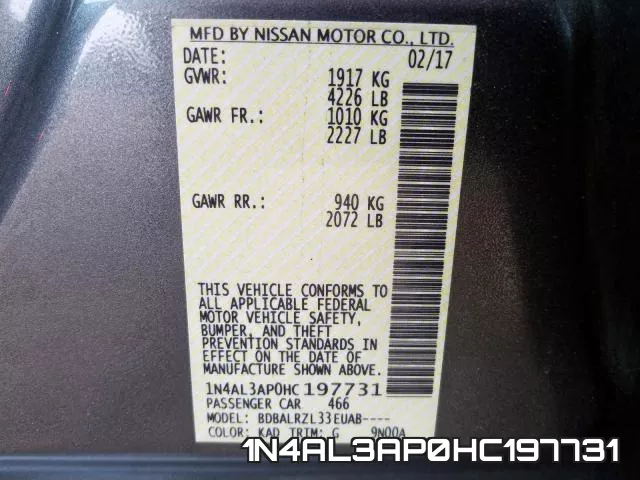 1N4AL3AP0HC197731 фото 2