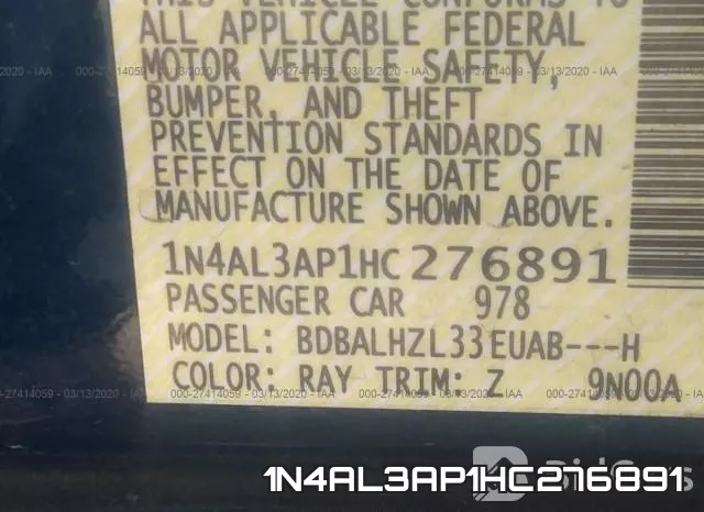 1N4AL3AP1HC276891 фото 10