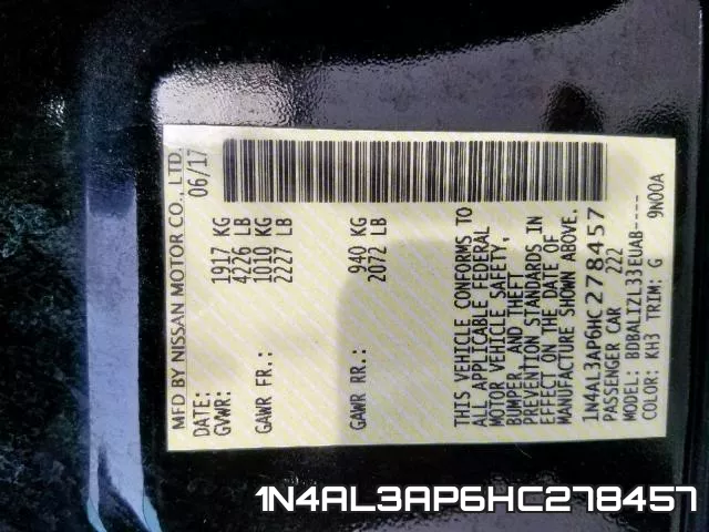 1N4AL3AP6HC278457 фото 2