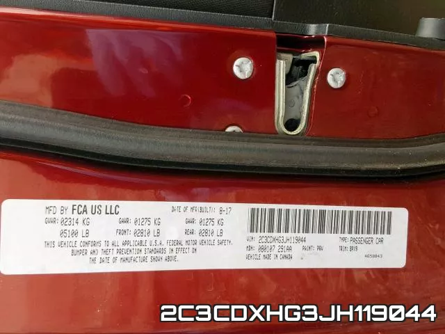 2C3CDXHG3JH119044 фото 2
