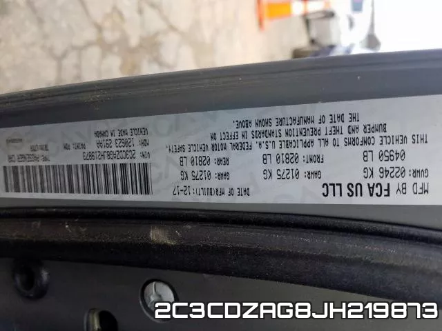 2C3CDZAG8JH219873 фото 2