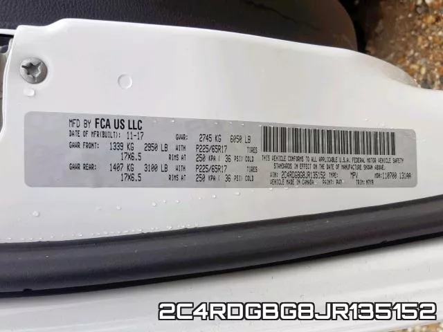 2C4RDGBG8JR135152 фото 2