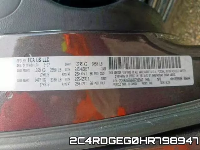 2C4RDGEG0HR798947 фото 2
