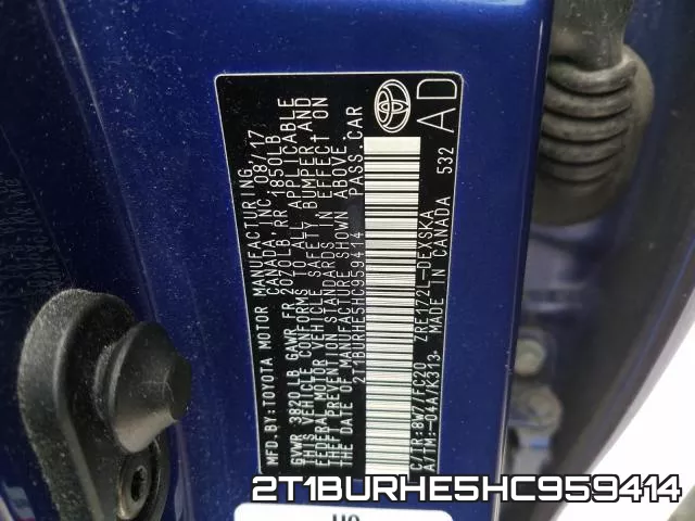 2T1BURHE5HC959414 фото 2