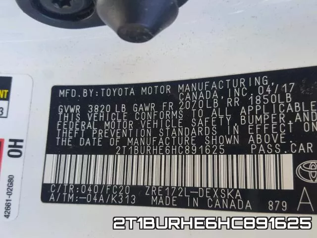 2T1BURHE6HC891625 фото 2