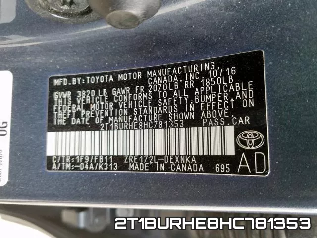 2T1BURHE8HC781353 фото 2