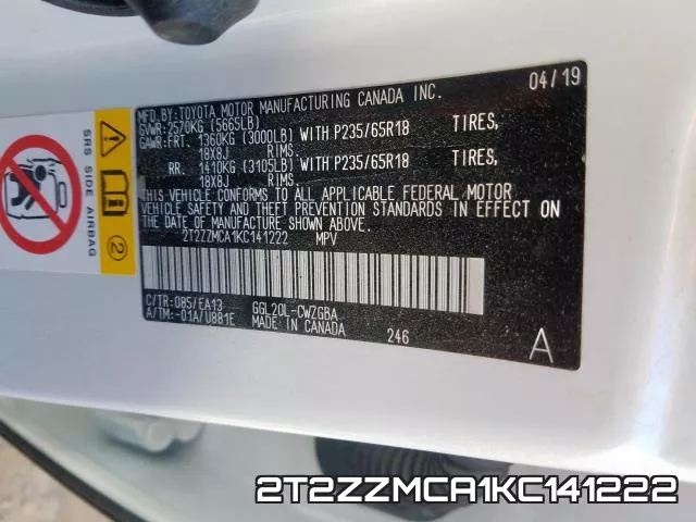 2T2ZZMCA1KC141222 фото 2