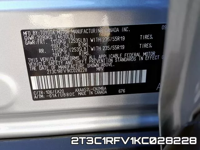 2T3C1RFV1KC028228 фото 2