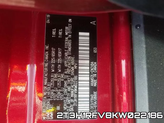 2T3H1RFV8KW022186 фото 2