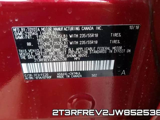 2T3RFREV2JW852538 фото 2