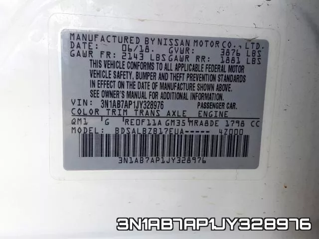 3N1AB7AP1JY328976 фото 2