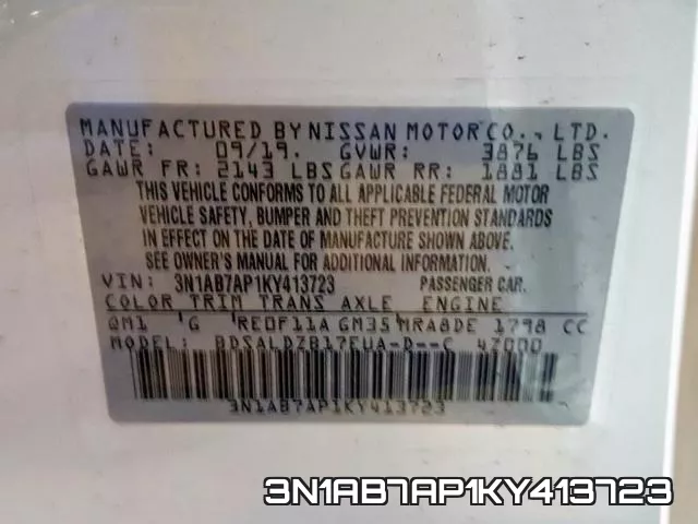 3N1AB7AP1KY413723 фото 2