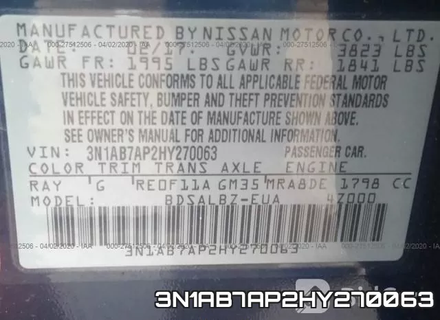 3N1AB7AP2HY270063 фото 10
