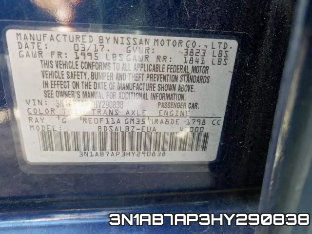 3N1AB7AP3HY290838 фото 2