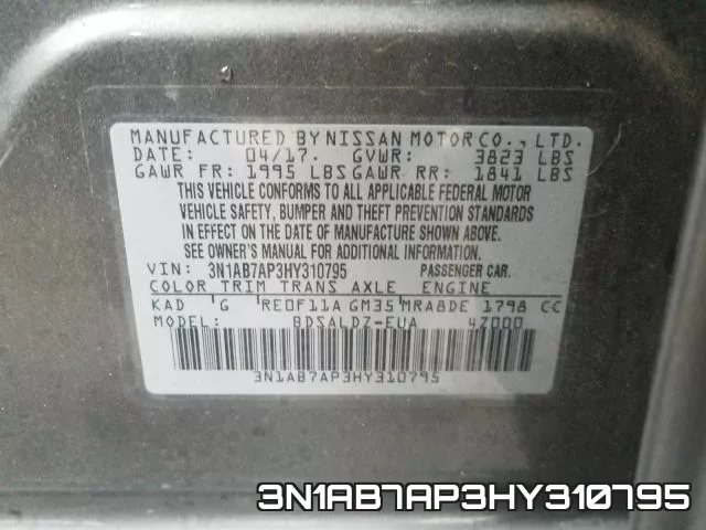 3N1AB7AP3HY310795 фото 2