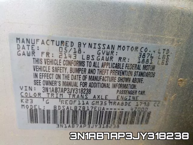 3N1AB7AP3JY318238 фото 2