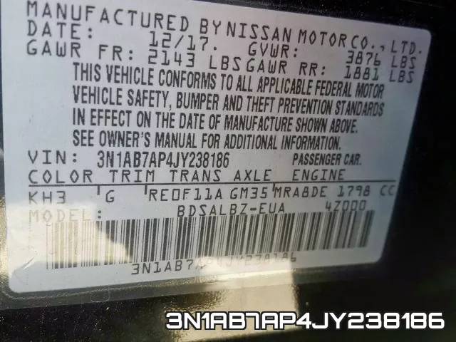 3N1AB7AP4JY238186 фото 2
