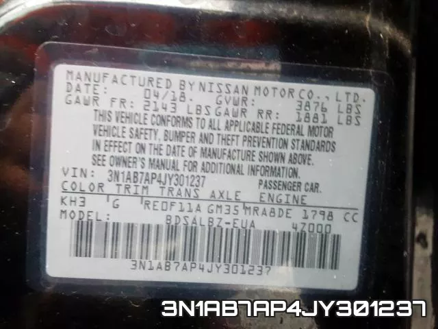 3N1AB7AP4JY301237 фото 2