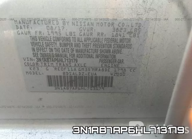 3N1AB7AP6HL713179 фото 10