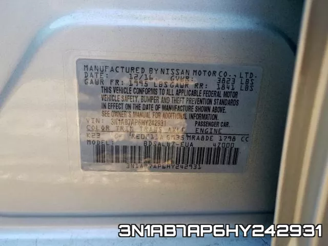 3N1AB7AP6HY242931 фото 2
