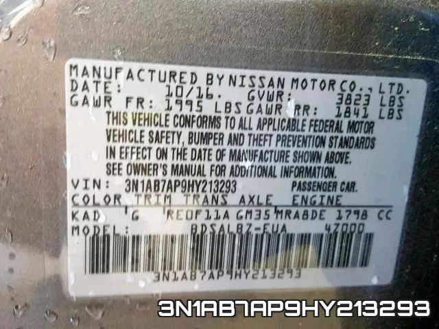 3N1AB7AP9HY213293 фото 2