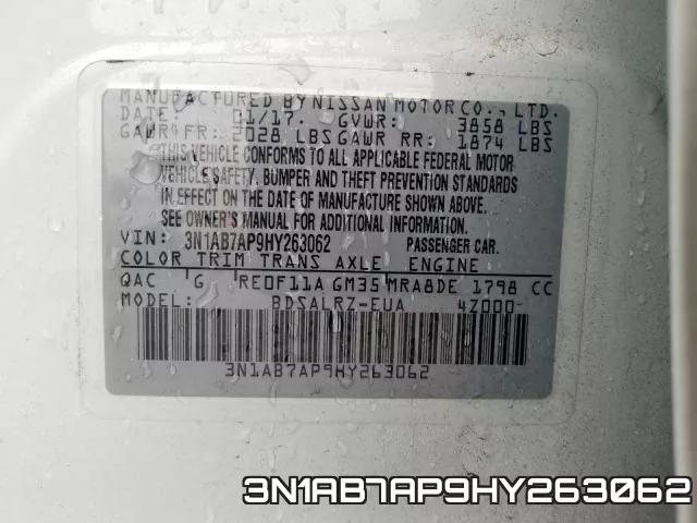 3N1AB7AP9HY263062 фото 2