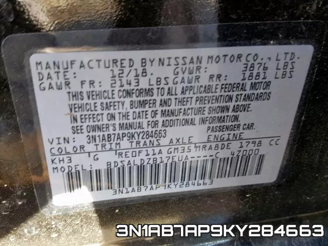 3N1AB7AP9KY284663 фото 2