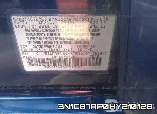 3N1CB7AP0HY210128 фото 10
