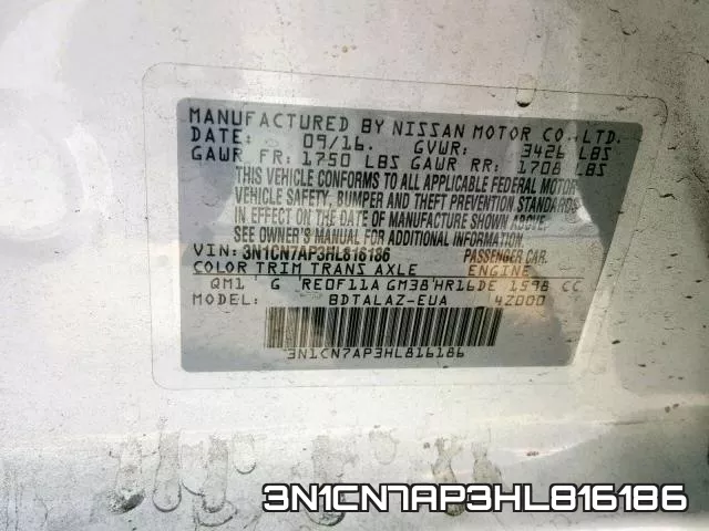 3N1CN7AP3HL816186 фото 2