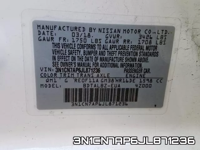 3N1CN7AP6JL871236 фото 2