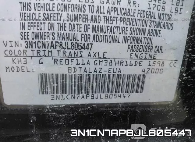 3N1CN7AP8JL805447 фото 10