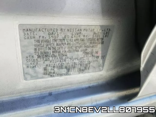3N1CN8EV2LL807955 фото 2