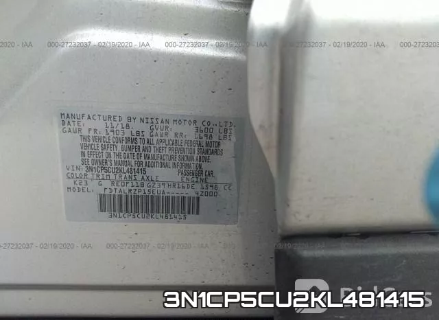 3N1CP5CU2KL481415 фото 10