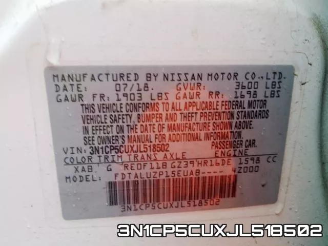 3N1CP5CUXJL518502 фото 2