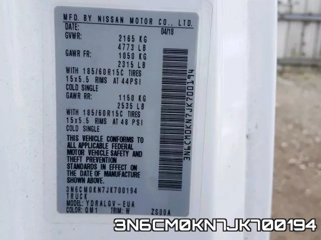 3N6CM0KN7JK700194 фото 2