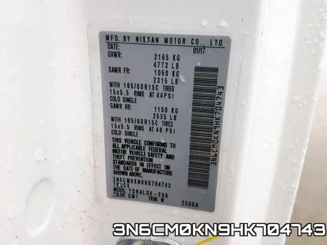 3N6CM0KN9HK704743 фото 2
