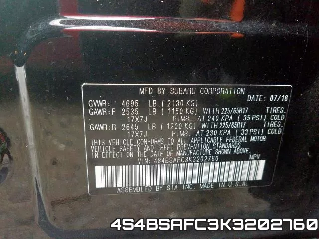 4S4BSAFC3K3202760 фото 2