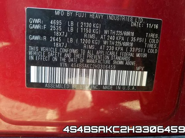 4S4BSAKC2H3306459 фото 2