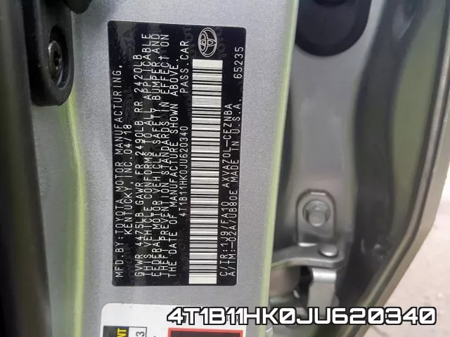4T1B11HK0JU620340 фото 2