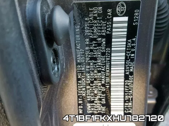 4T1BF1FKXHU782720 фото 2