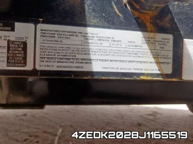 4ZEDK2028J1165519 фото 2