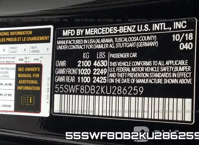55SWF8DB2KU286259 фото 10